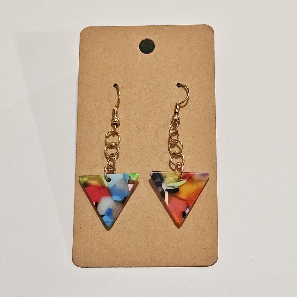 Colorful Triangle Drop Earrings